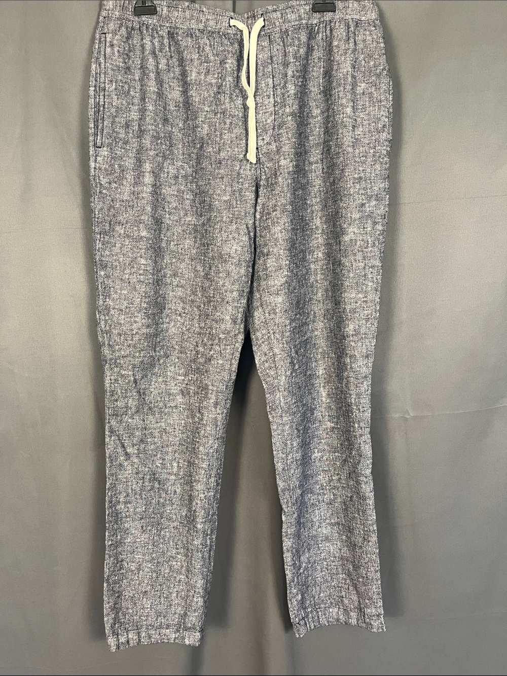 J. Crew Men's Heather Gray Drawstring Lounge Pants Linen/Cotten blend
